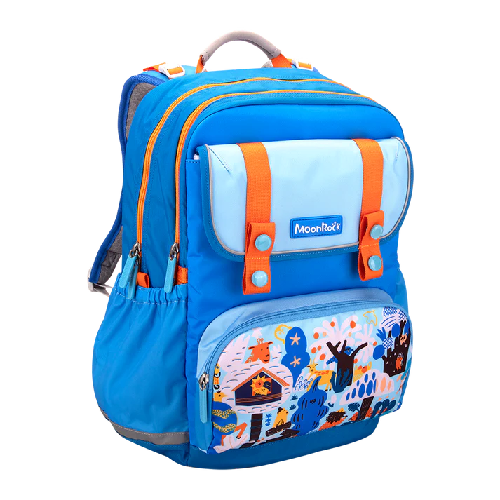 SP200P School Bag - Forest Game - Cerulean Blue