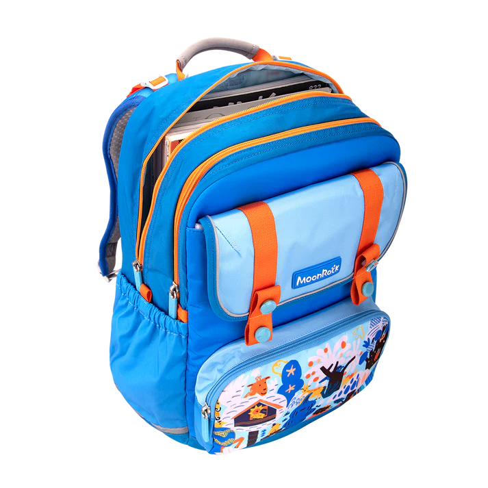 SP200P School Bag - Forest Game - Cerulean Blue