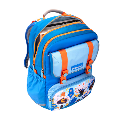 SP200P School Bag - Forest Game - Cerulean Blue