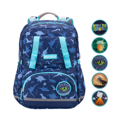 SP101P School Bag - Jurassic Adventure - Dark Blue