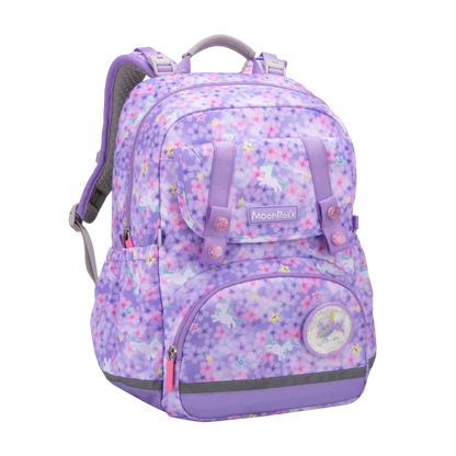 SP101P School Bag - Flower Unicorn - Purple